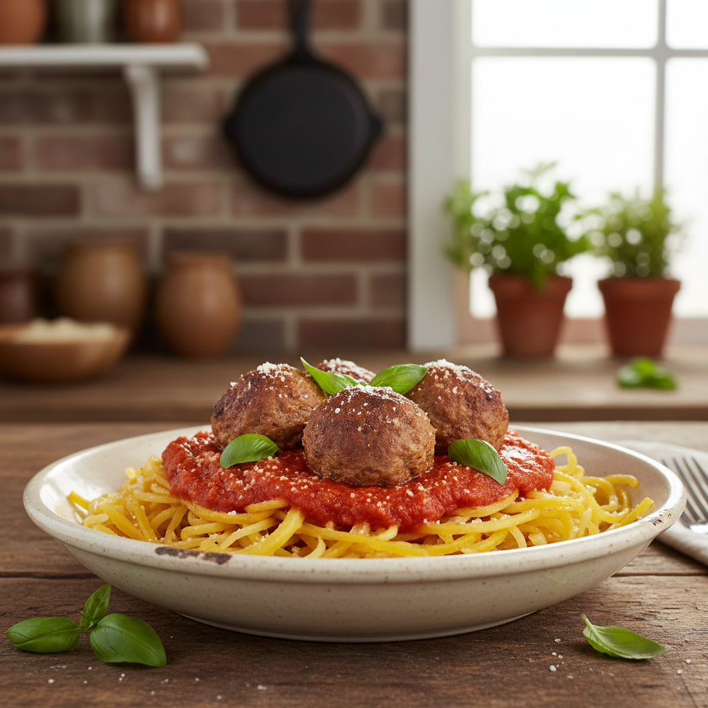 Savory & Healthy: The Ultimate Spaghetti Squash with Marinara and Turkey Meatballs Recipe - image 1