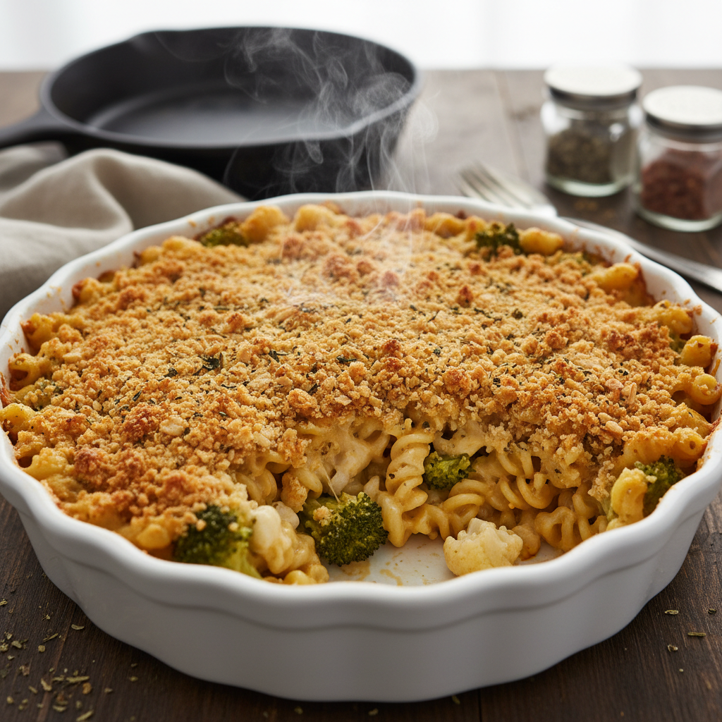 Wholesome & Hearty: The Ultimate Broccoli and Cauliflower Mac Bake with Almond Flour Crust - image 1