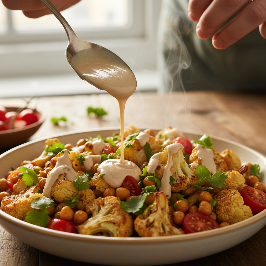 The Ultimate Roasted Cauliflower and Chickpea Salad with Creamy Tahini Dressing - image 2