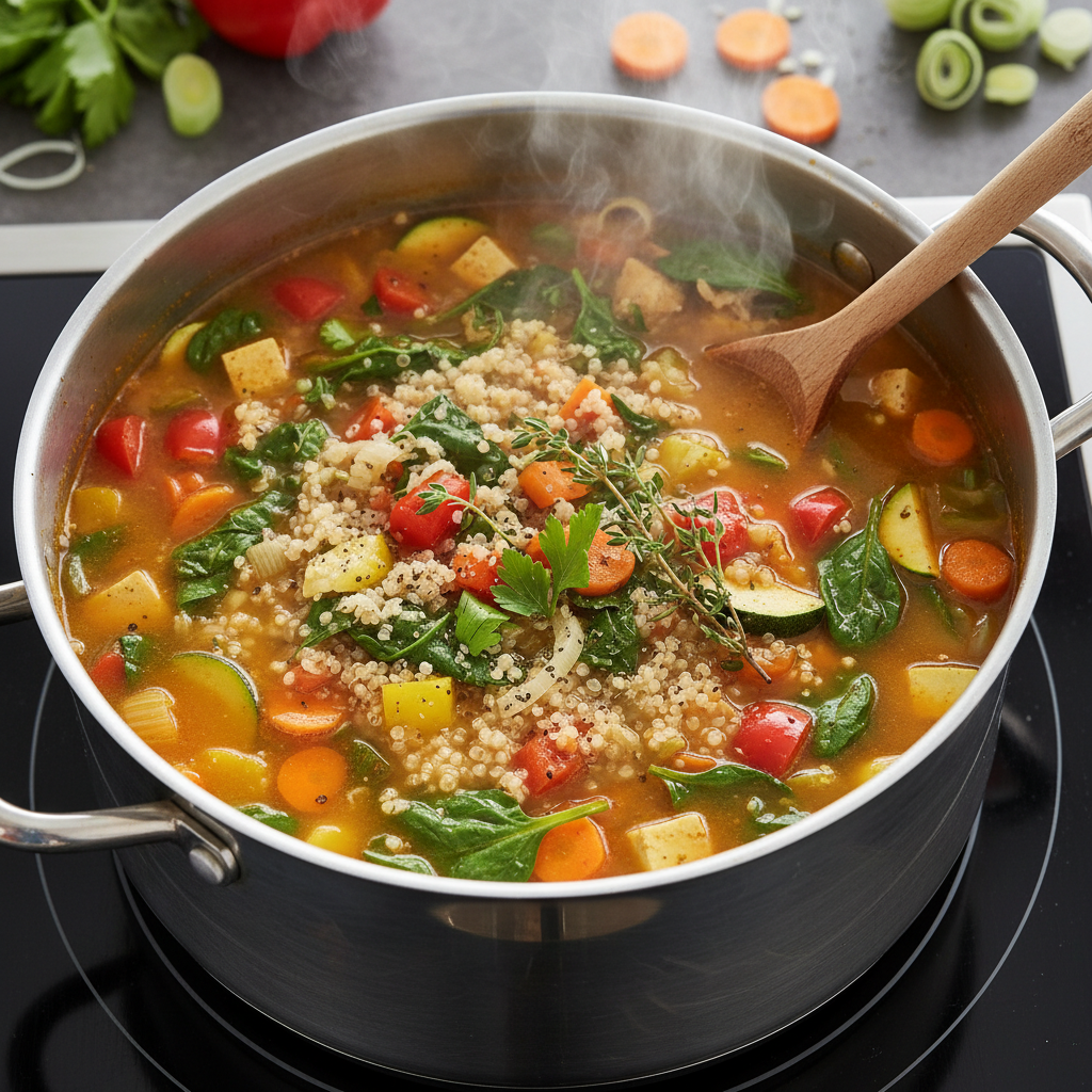 Savor the Comfort: The Ultimate FODMAP-Safe Quinoa and Veggie Soup with Herbs Recipe - image 2