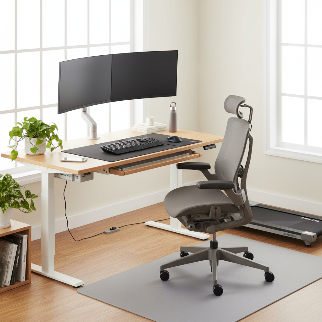 Ergonomic desk setup for sciatica prevention - image 1
