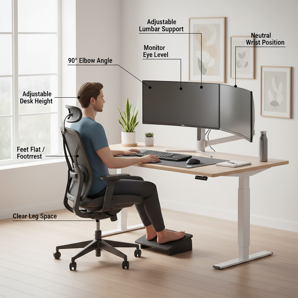 Ergonomic desk setup for sciatica prevention - image 1