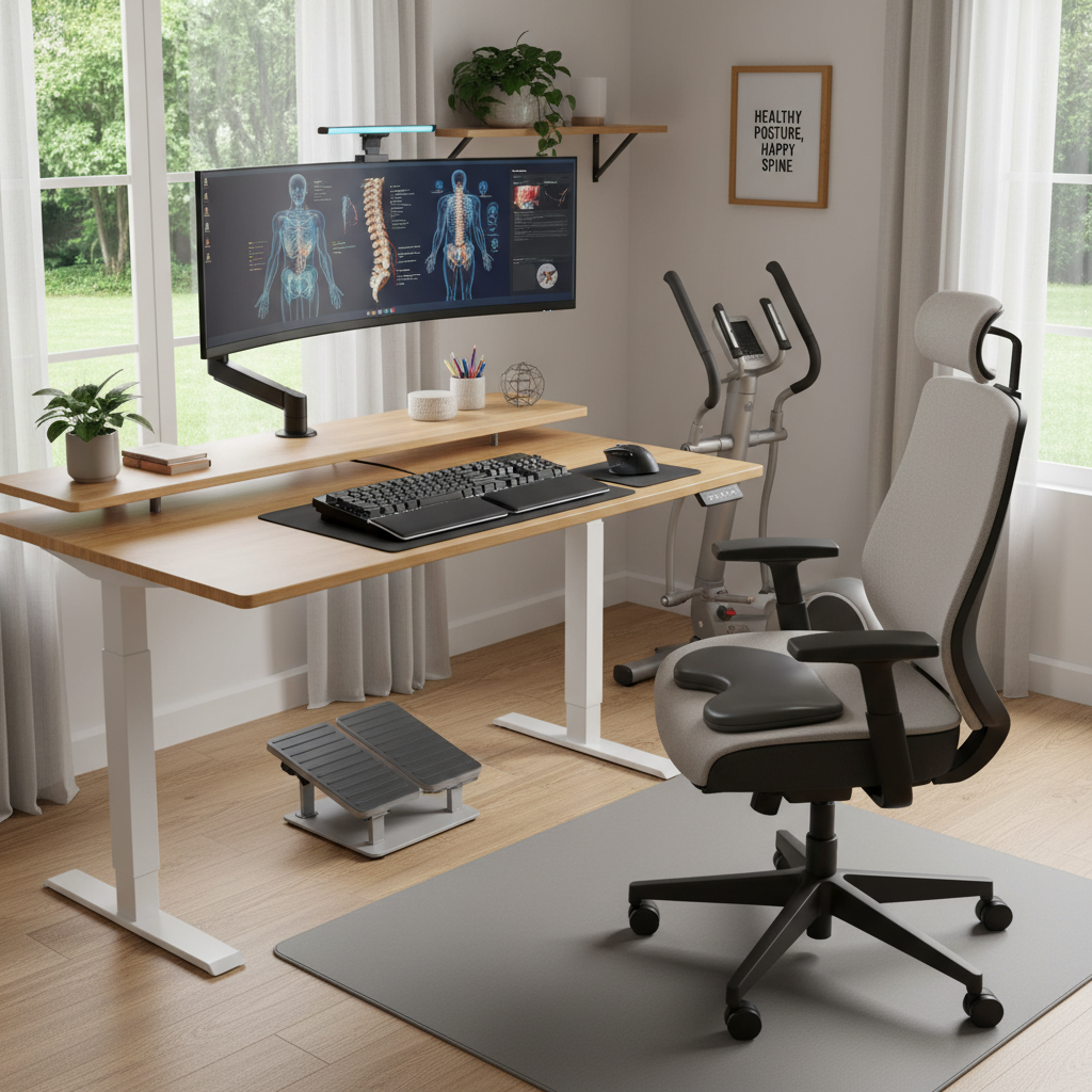 Ergonomic desk setup for sciatica prevention - image 1