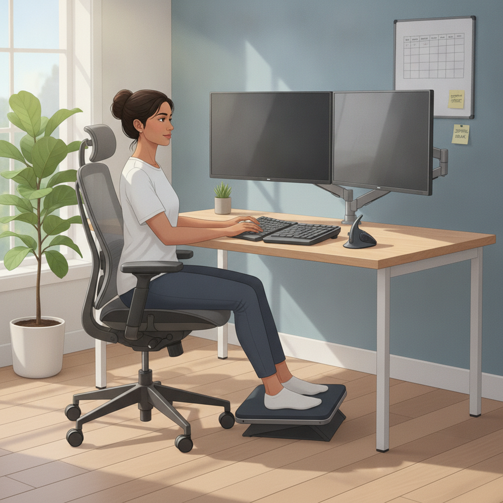 Ergonomic desk setup for sciatica prevention - image 1