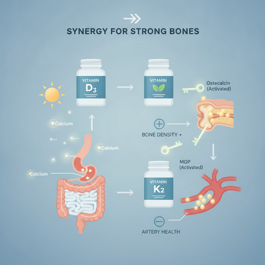 Vitamin K2 and D3 synergy for bone density - image 1